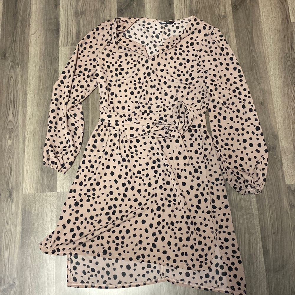 SHEIN pink dress with black spots NEVER WORN